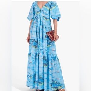 STAUD Hawaiian Tropical Surfer Dress